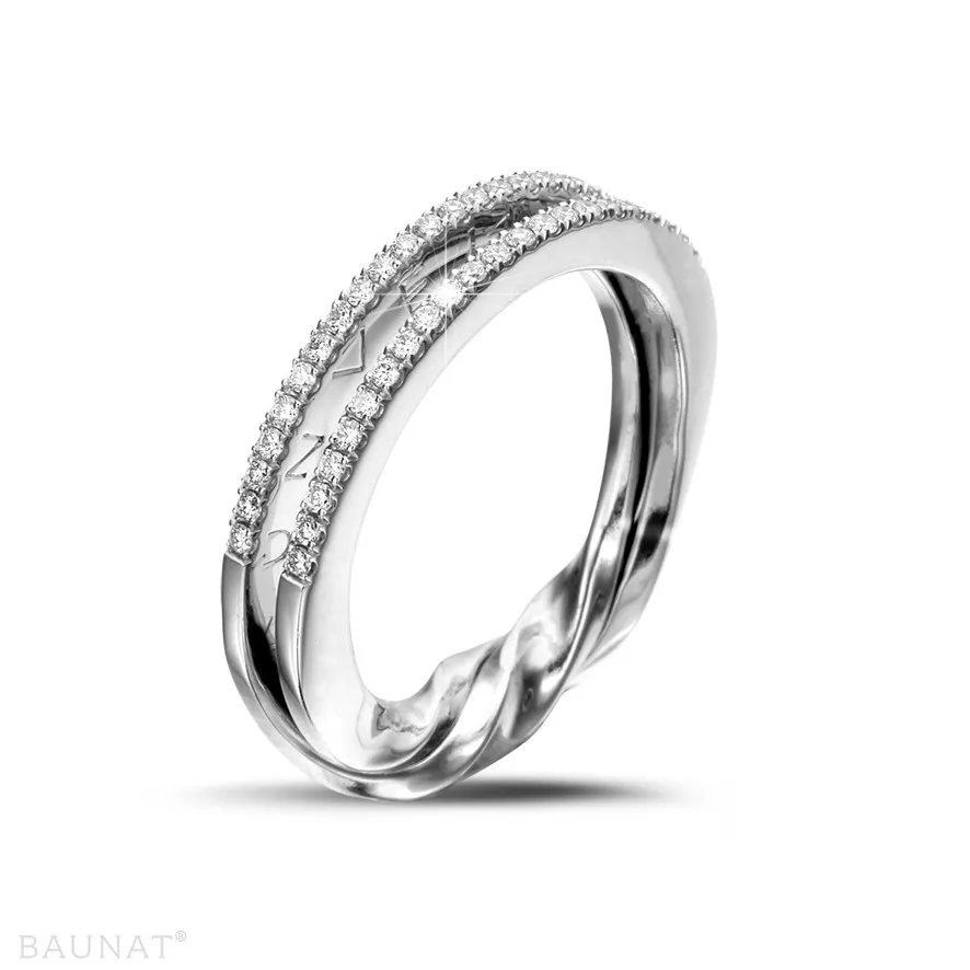 0.26 quilates anillo diamante diseño en oro blanco 