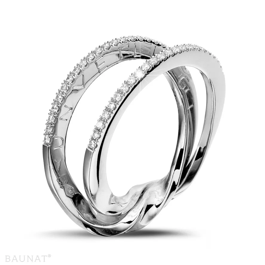 0.26 quilates anillo diamante diseño en oro blanco 