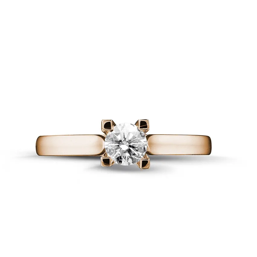 0.30 quilates anillo solitario diamante en oro rojo 