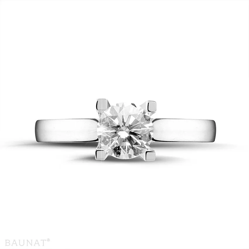 0.70 quilates anillo solitario diamante de oro blanco 