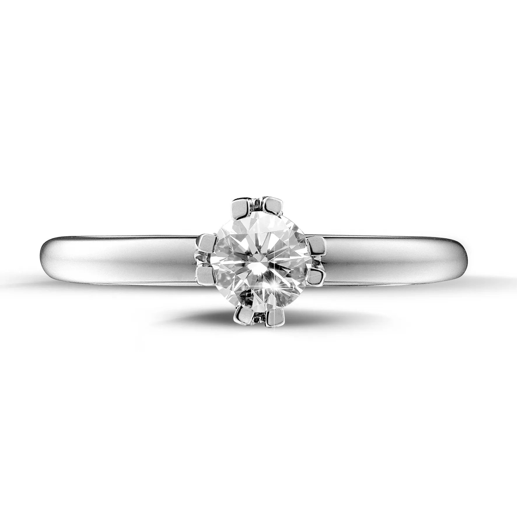 0.70 quilates anillo solitario diamante diseño en platino con ocho garras 