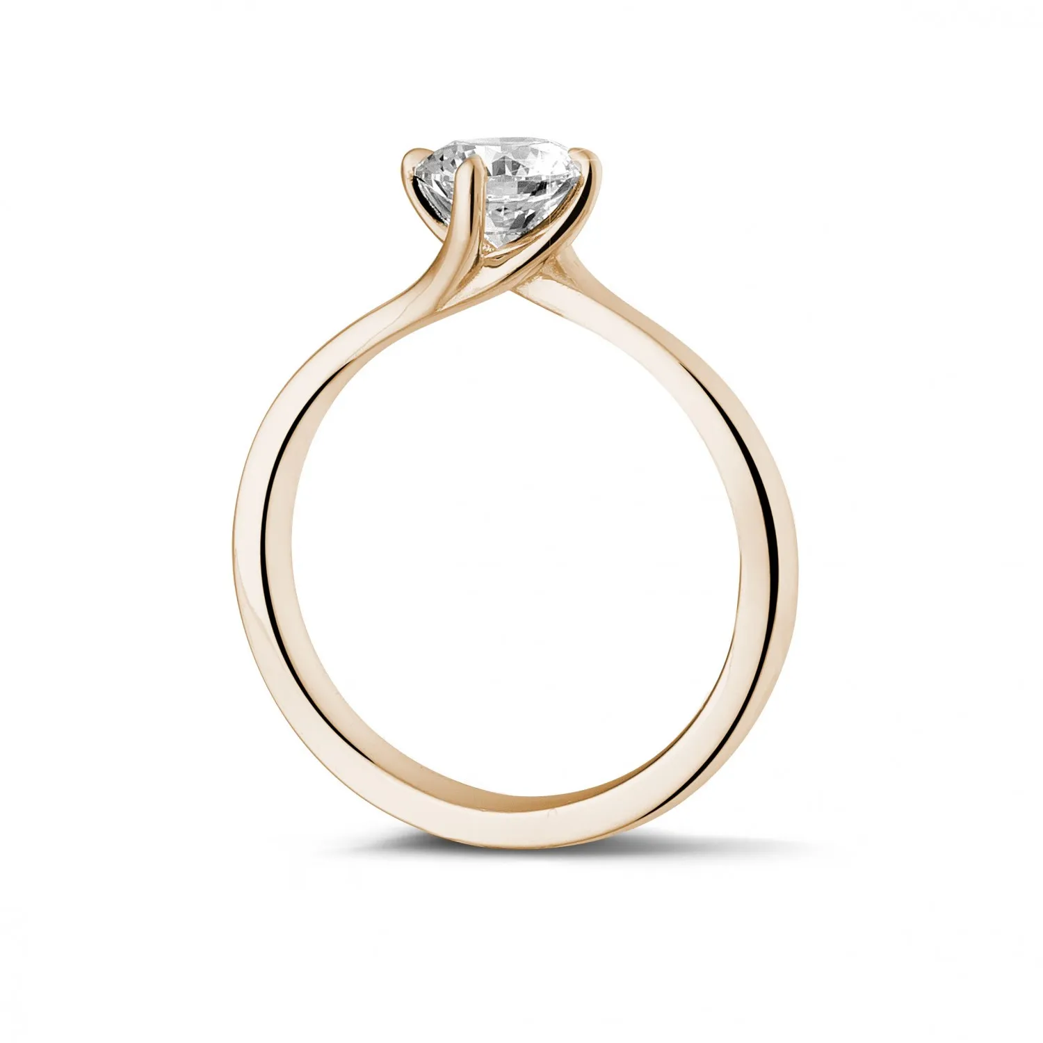 0.70 quilates anillo solitario diamante en oro rojo 