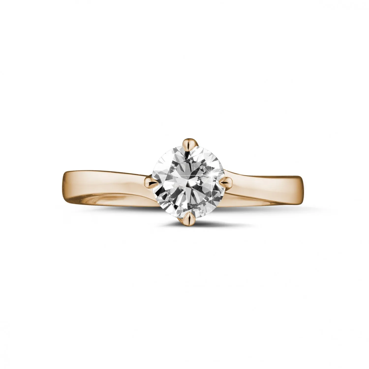 0.70 quilates anillo solitario diamante en oro rojo 