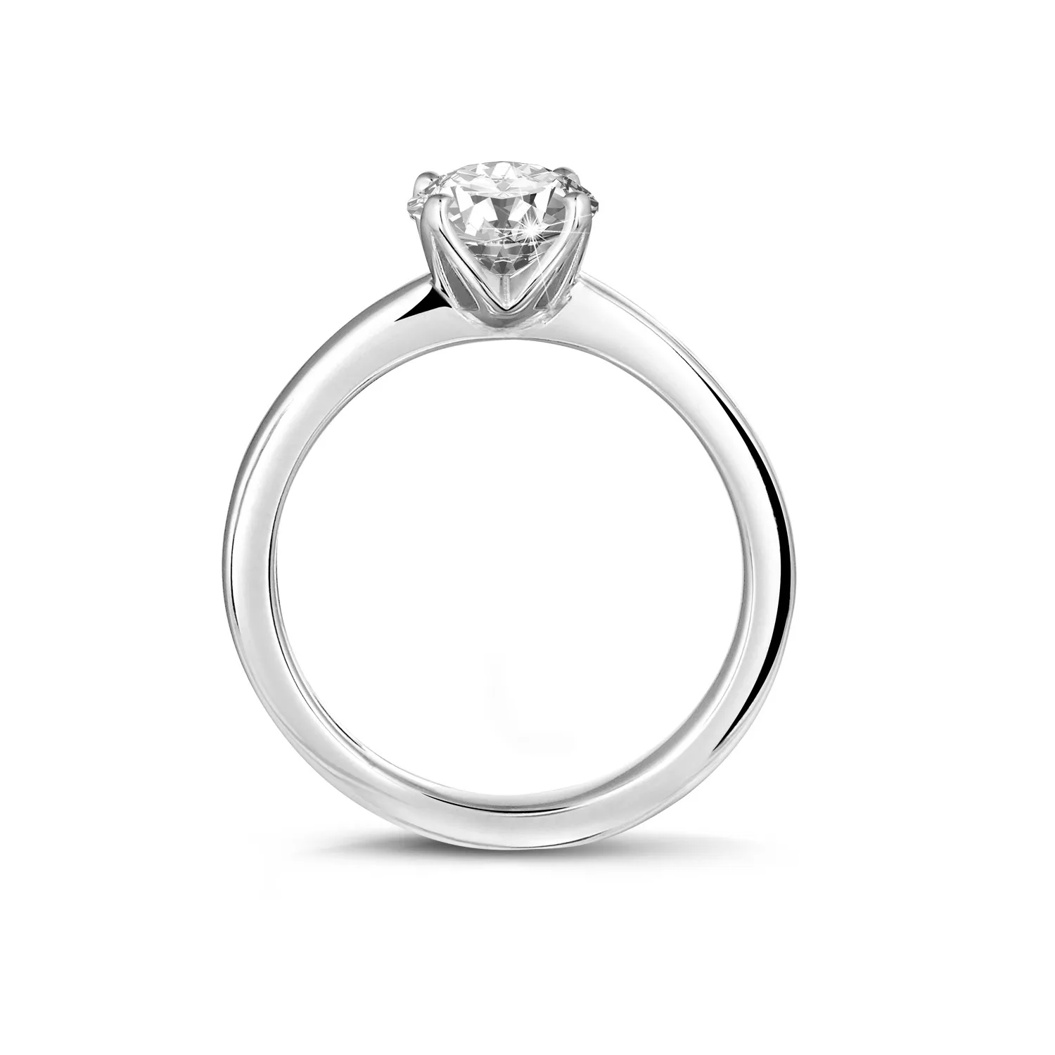 0.70 quilates anillo solitario en oro blanco con diamante redondo 