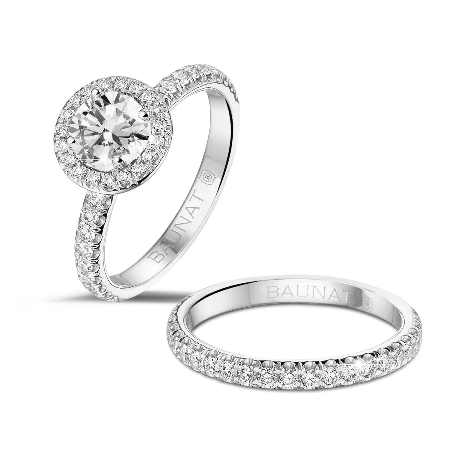 0.70 quilates Halo anillo solitario en platino con diamantes redondos 