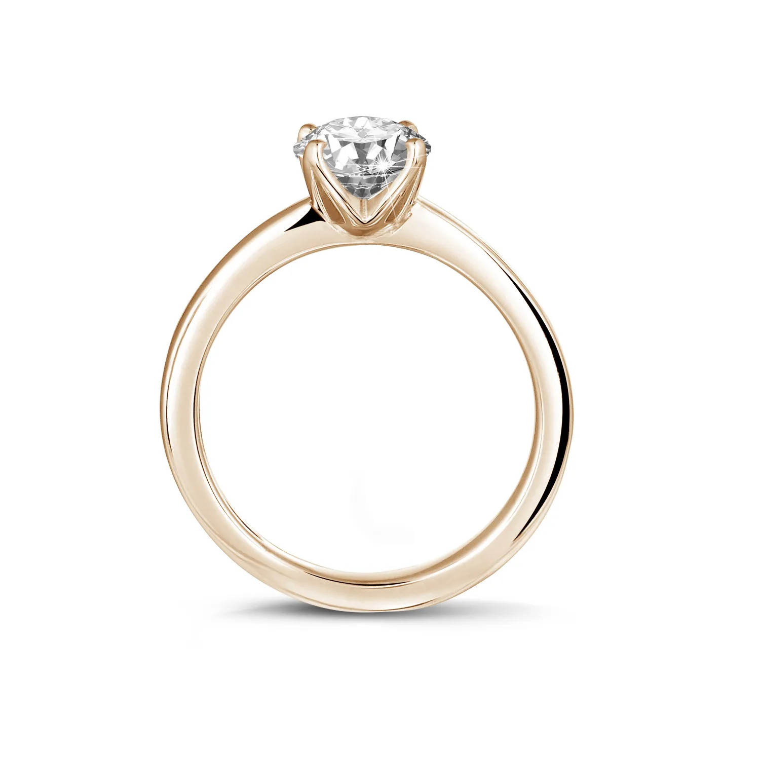 0.90 quilates anillo solitario en oro rojo con diamante redondo 