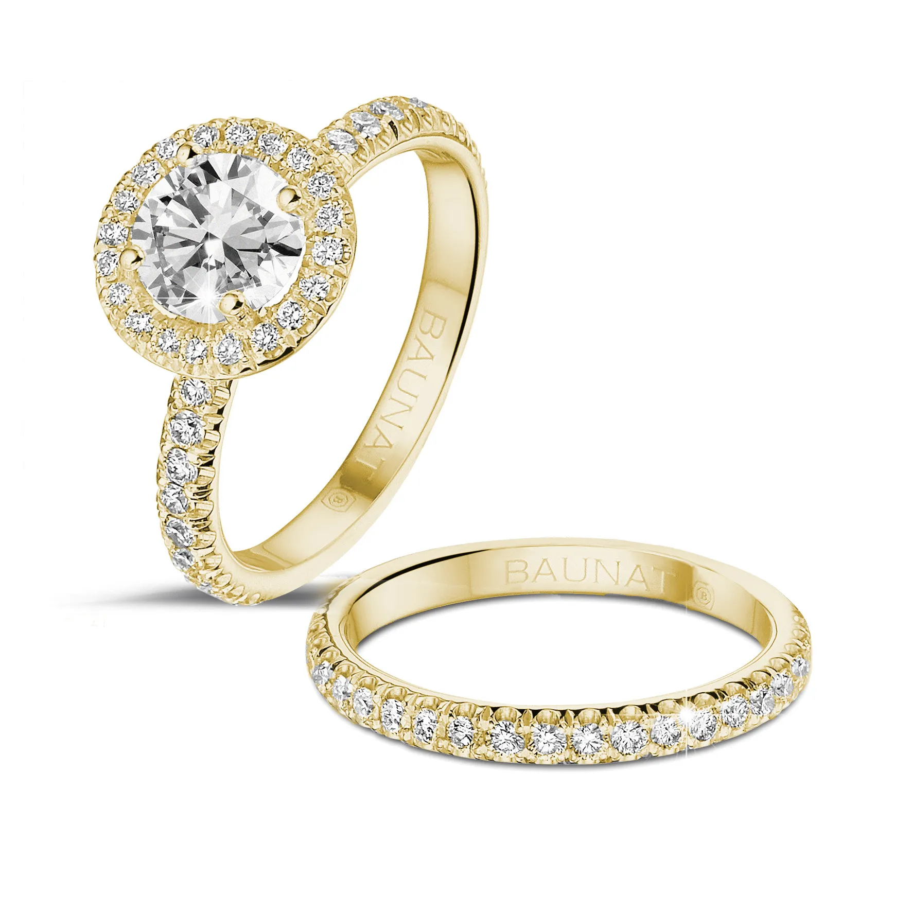 0.90 quilates Halo anillo solitario en oro amarillo con diamantes redondos 