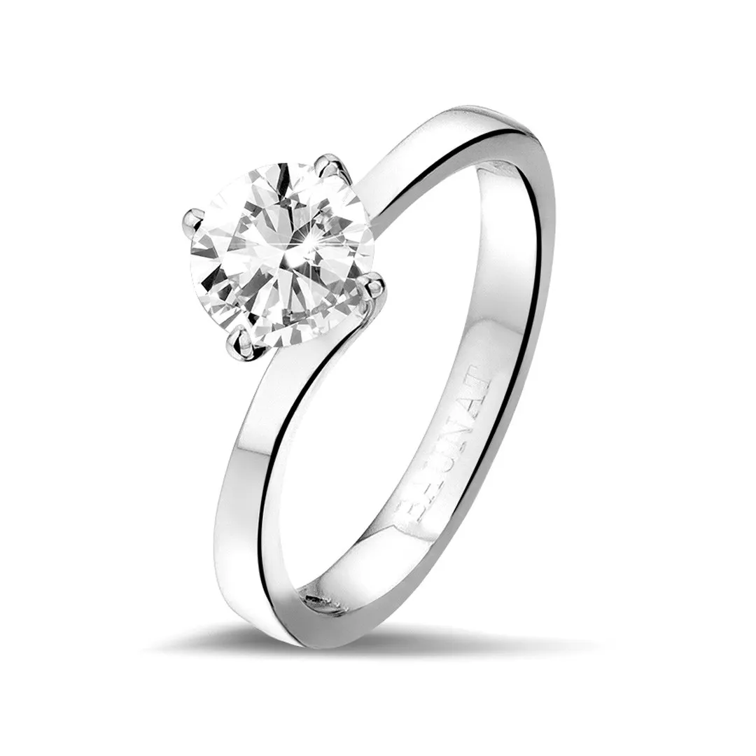 1.00 quilates anillo solitario diamante de oro blanco 