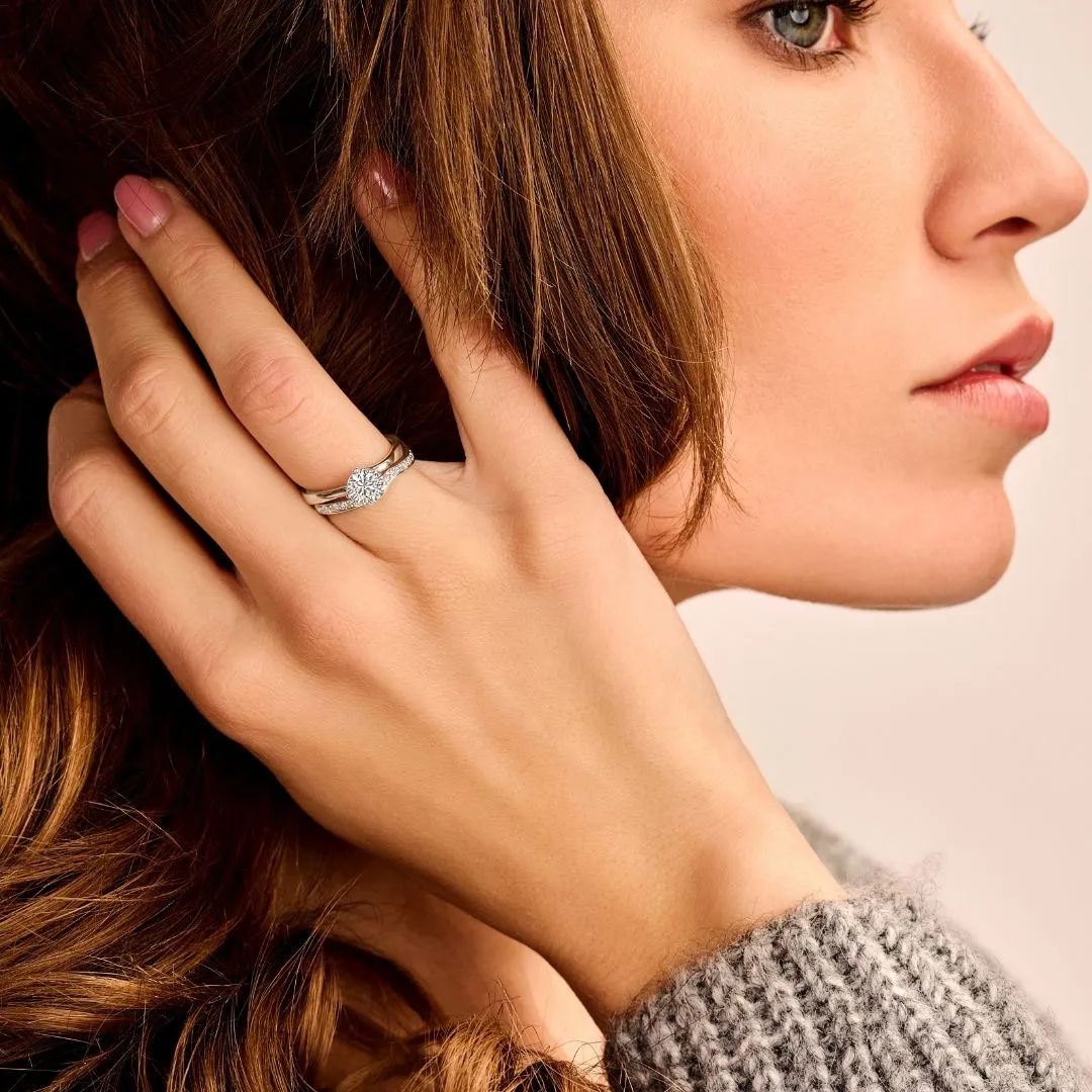 1.00 quilates anillo solitario diamante de oro blanco 