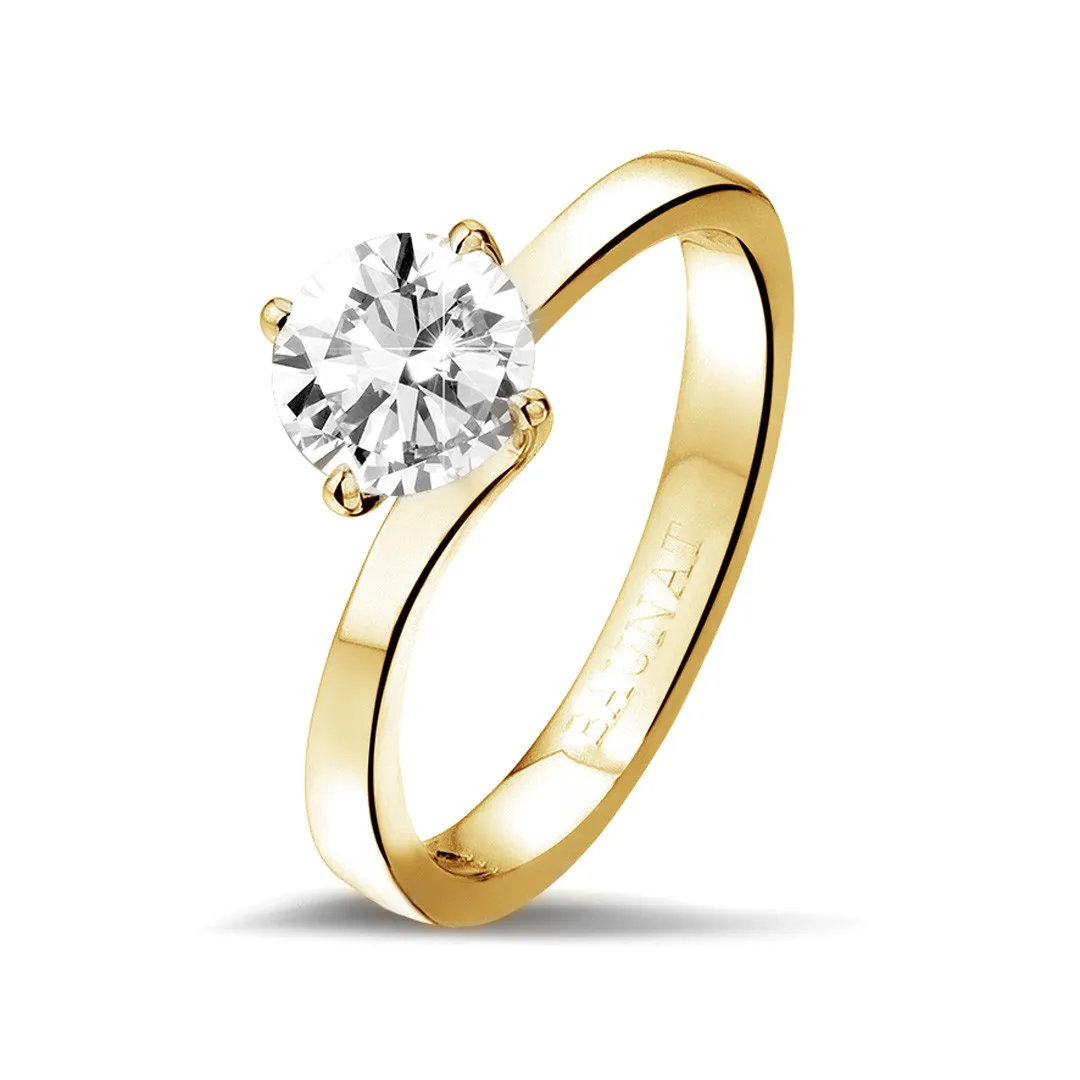 1.00 quilates anillo solitario diamante en oro amarillo 