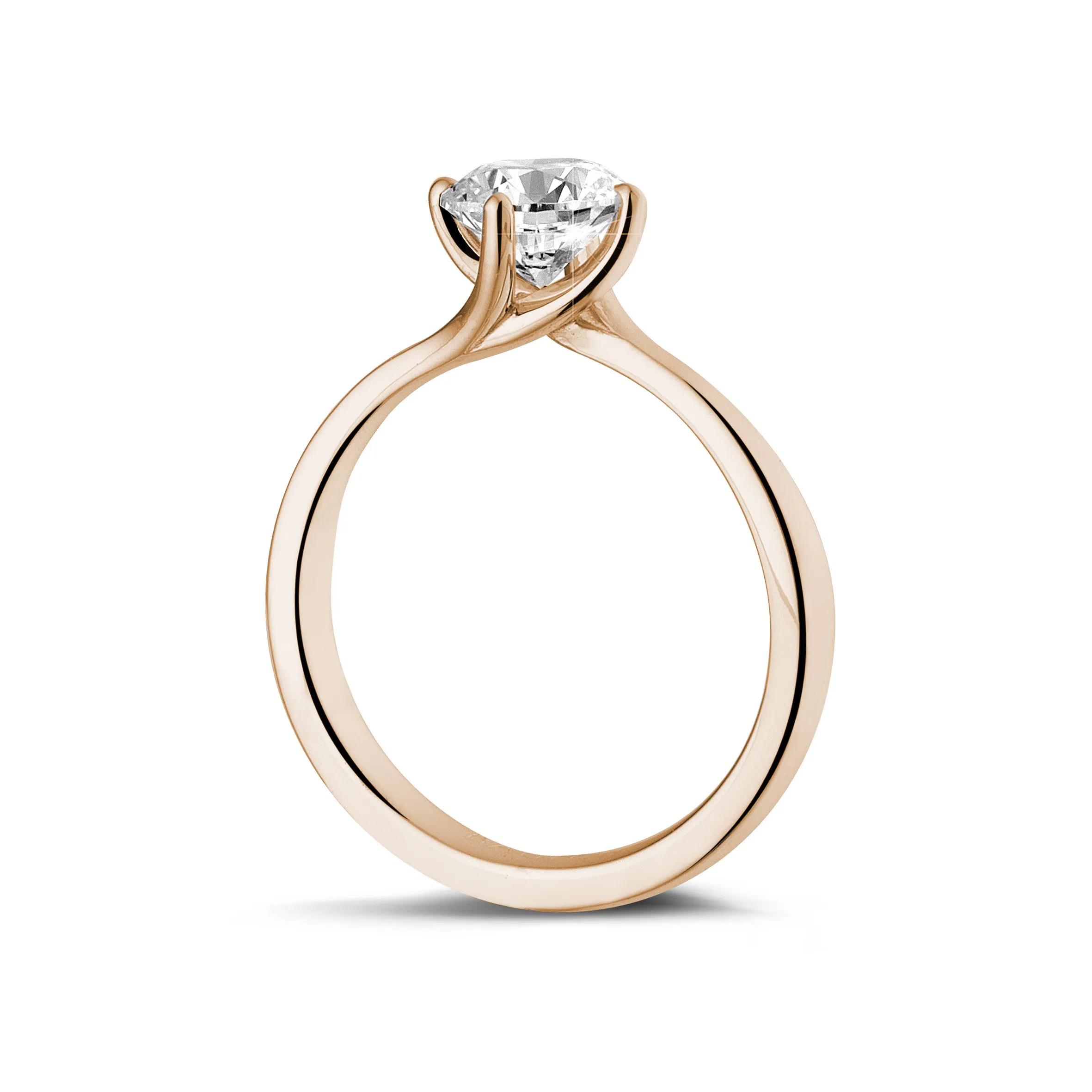 1.00 quilates anillo solitario diamante en oro rojo 