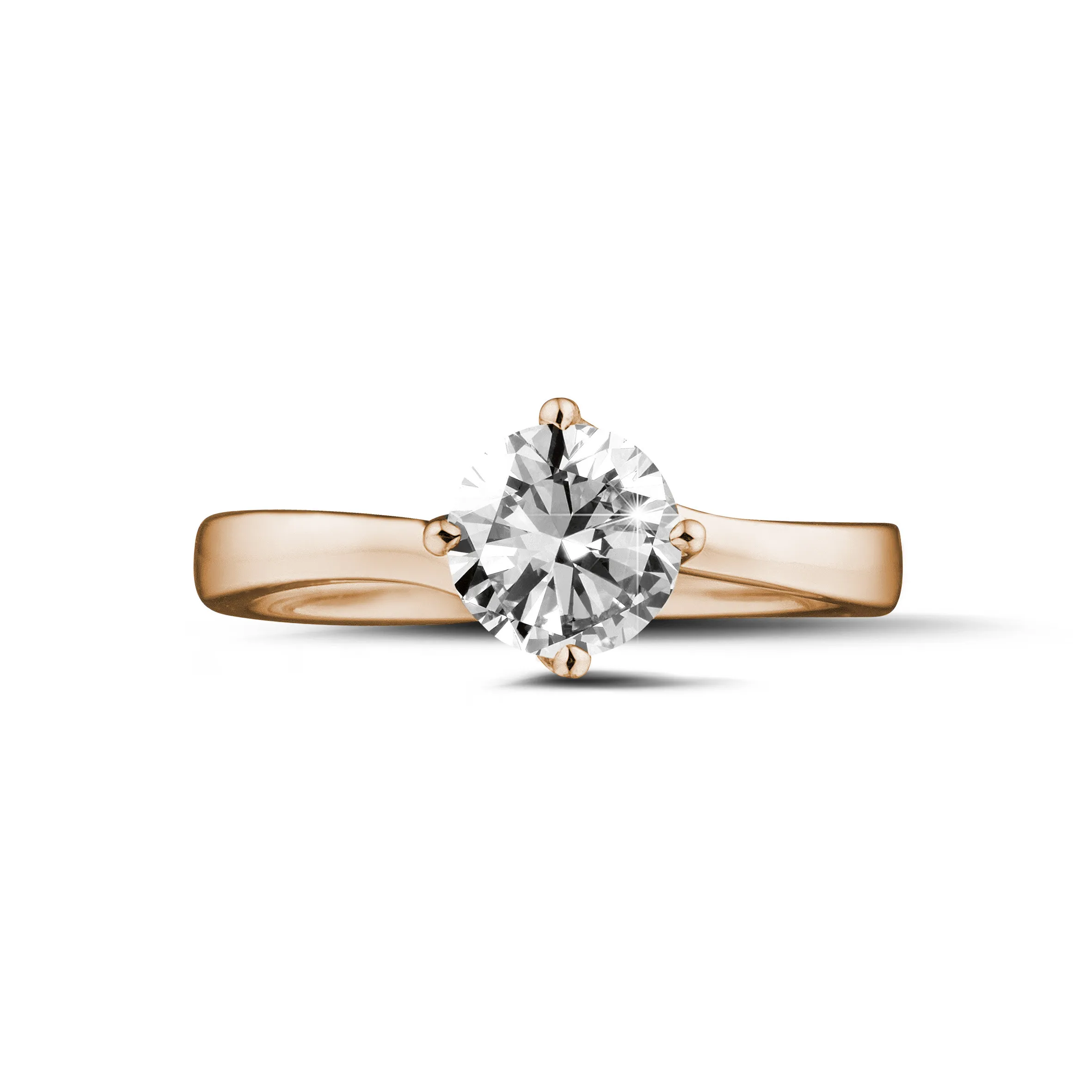 1.00 quilates anillo solitario diamante en oro rojo 