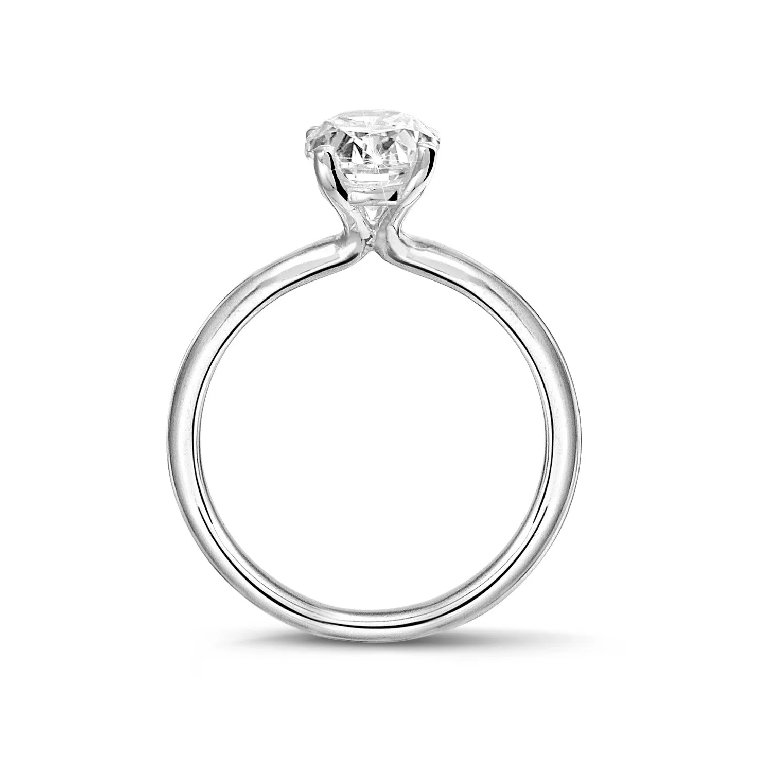 1.00 quilates anillo solitario en oro blanco con diamante ovalado 