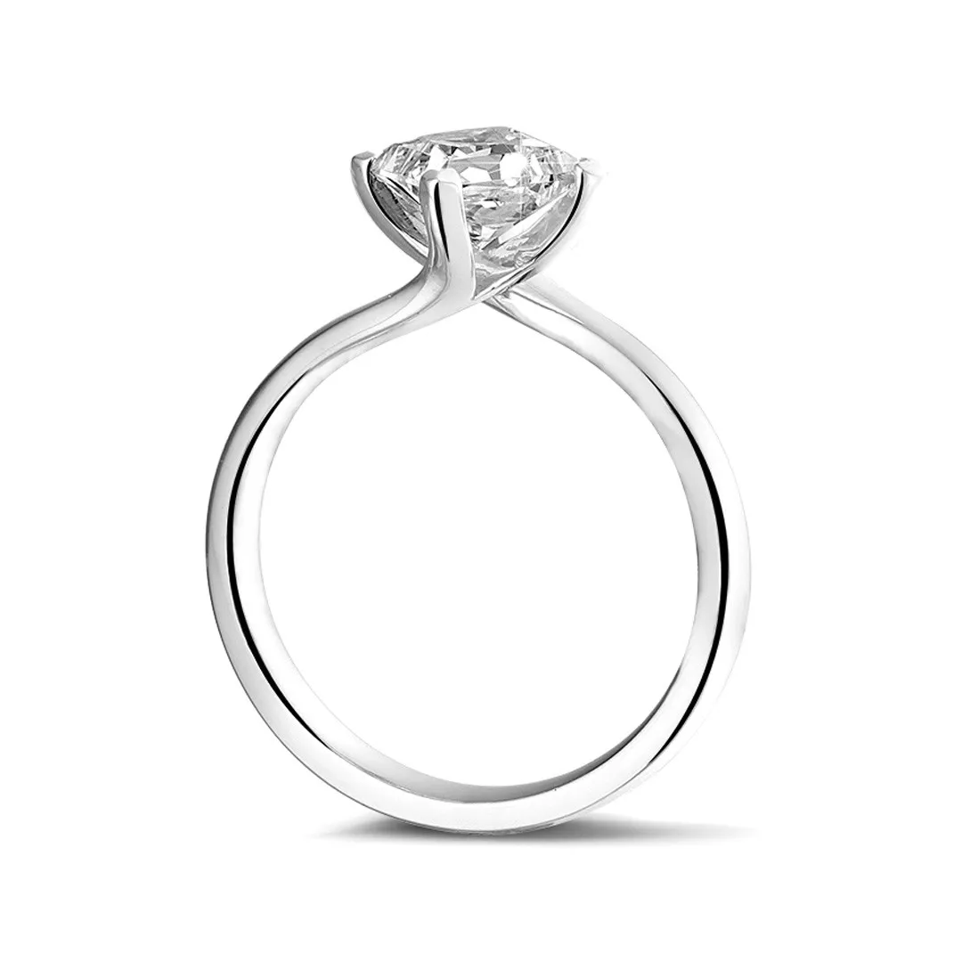 1.00 quilates anillo solitario en platino con diamante talla princesa 