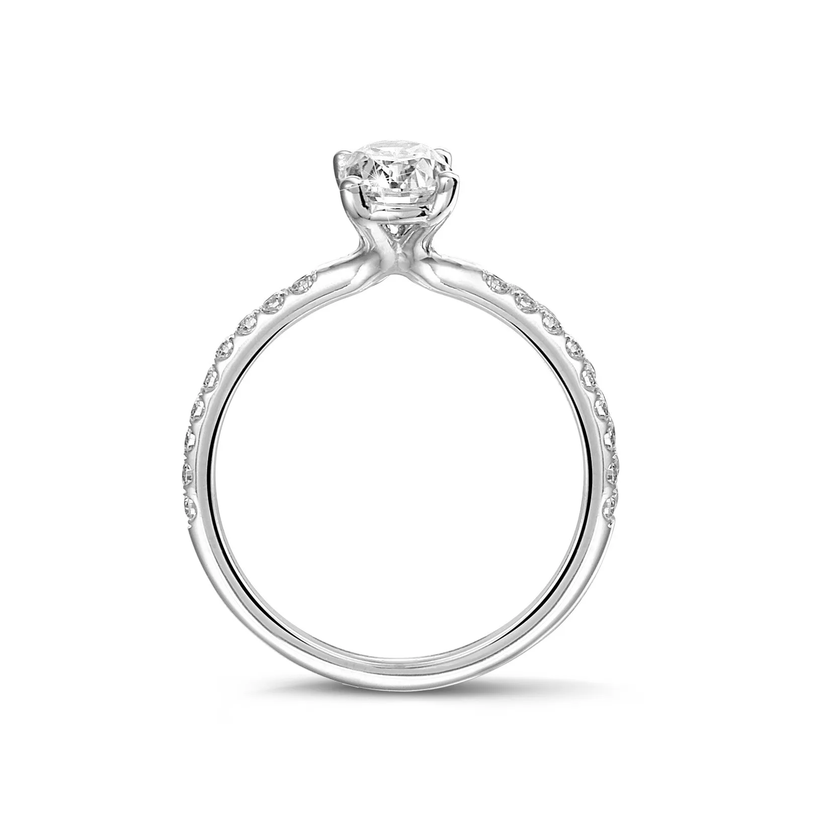 1.20 quilates anillo solitario en oro blanco con diamante ovalado 