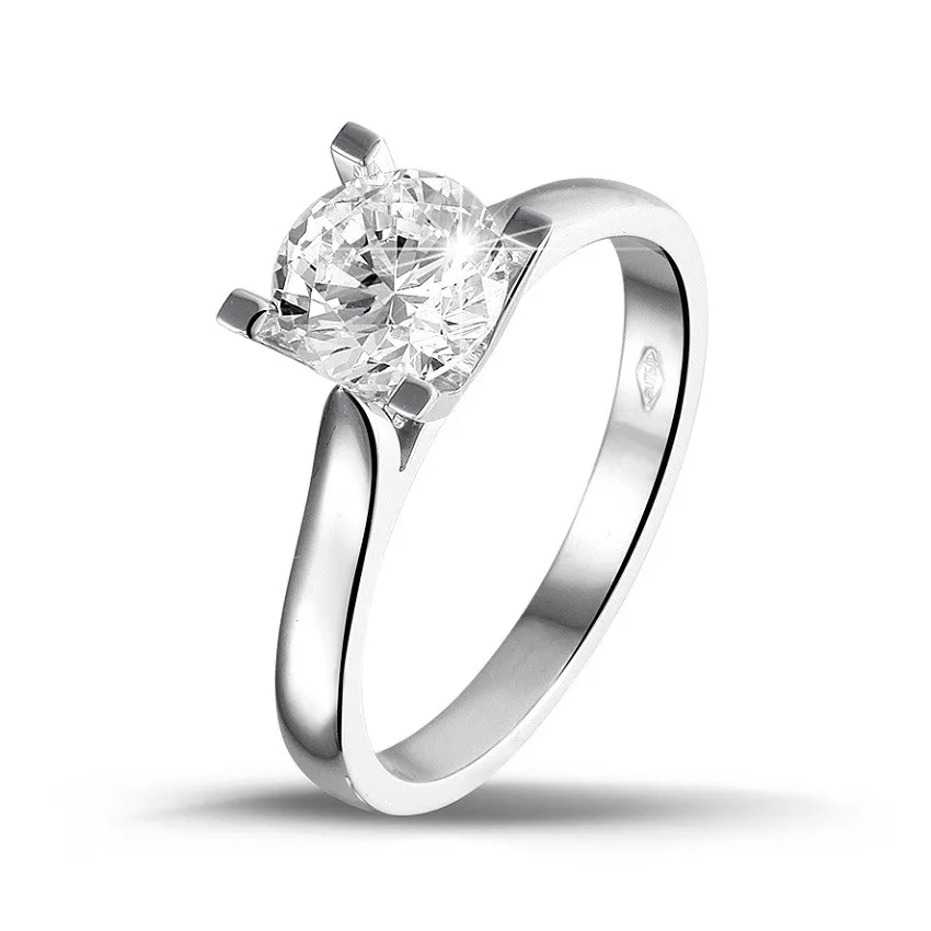 1.25 quilates anillo solitario diamante de oro blanco 