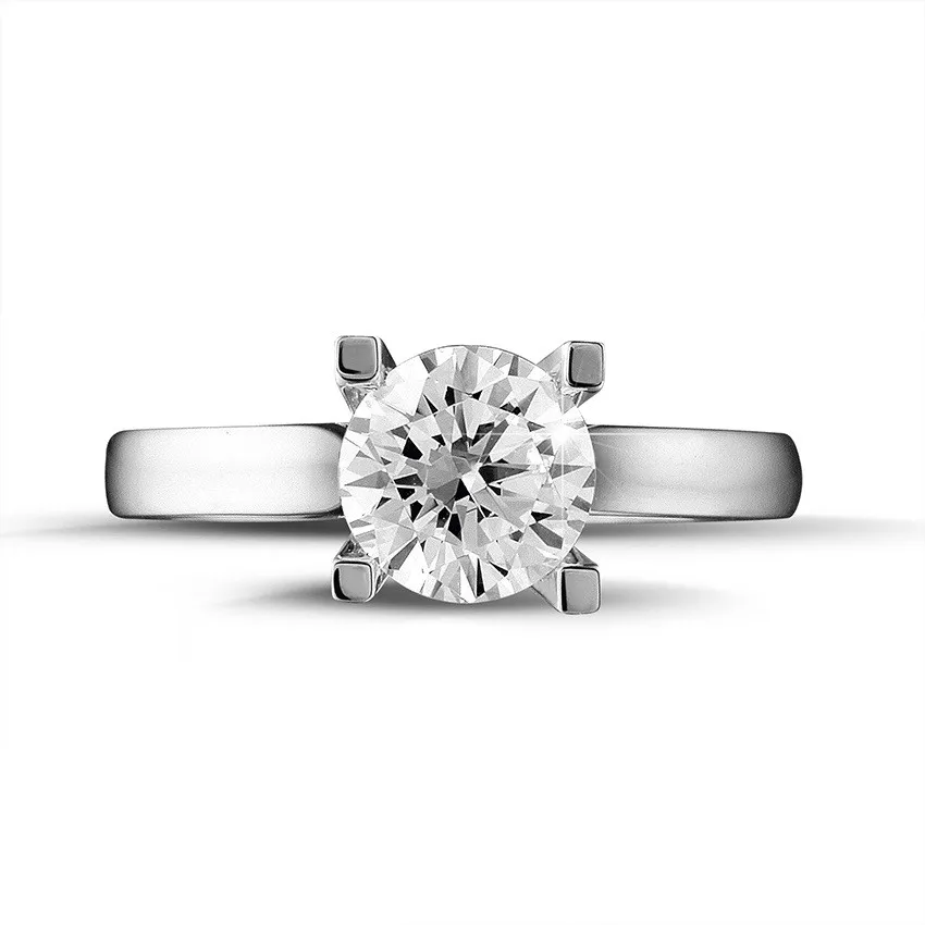 1.25 quilates anillo solitario diamante de oro blanco 