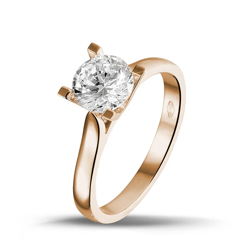 1.25 quilates anillo solitario diamante en oro rojo 