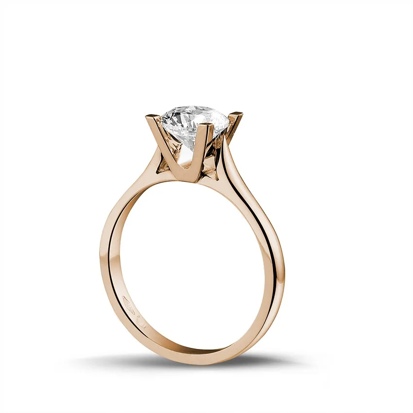 1.25 quilates anillo solitario diamante en oro rojo 