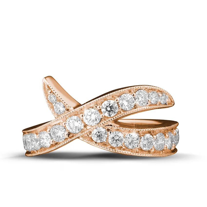 1.40 quilates anillo diamante diseño en oro rojo 