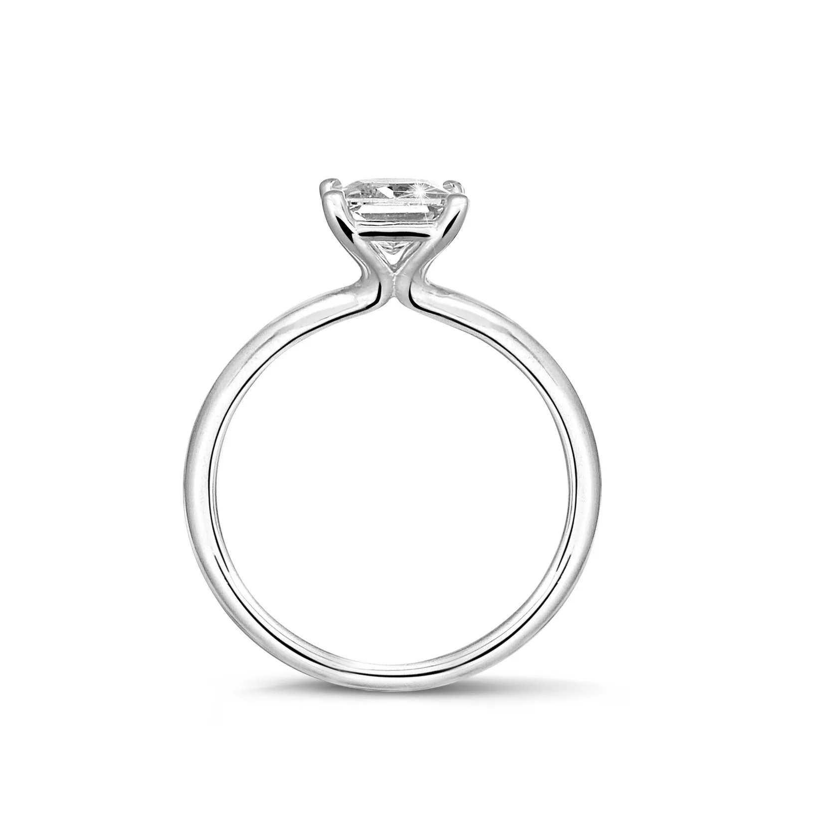 1.50 quilates anillo solitario con diamante princesa en oro blanco 