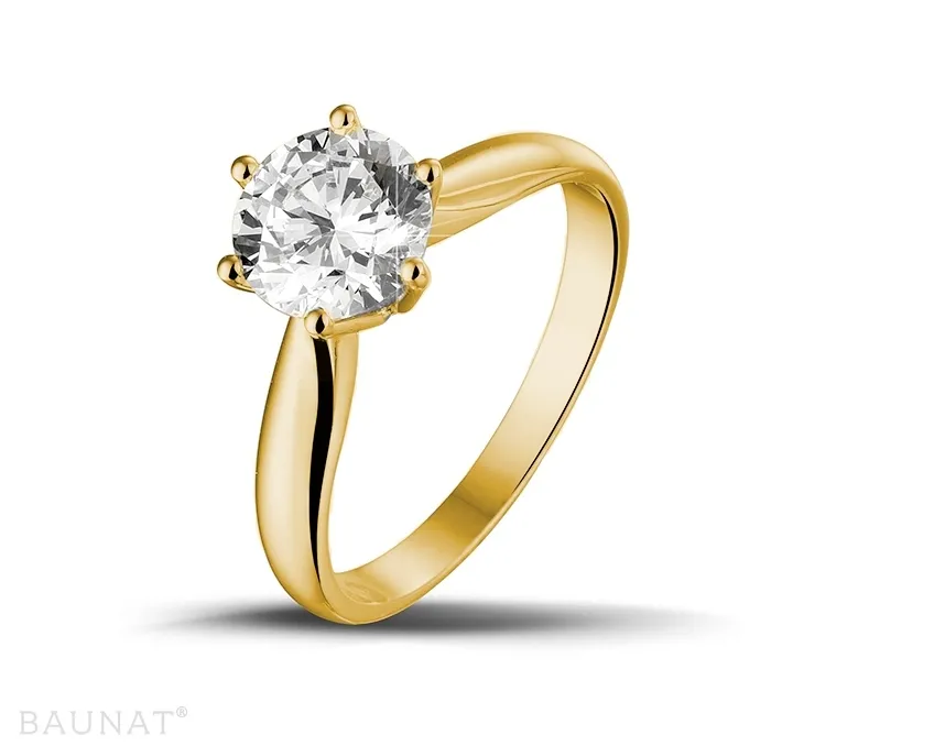 1.50 quilates anillo solitario diamante en oro amarillo 