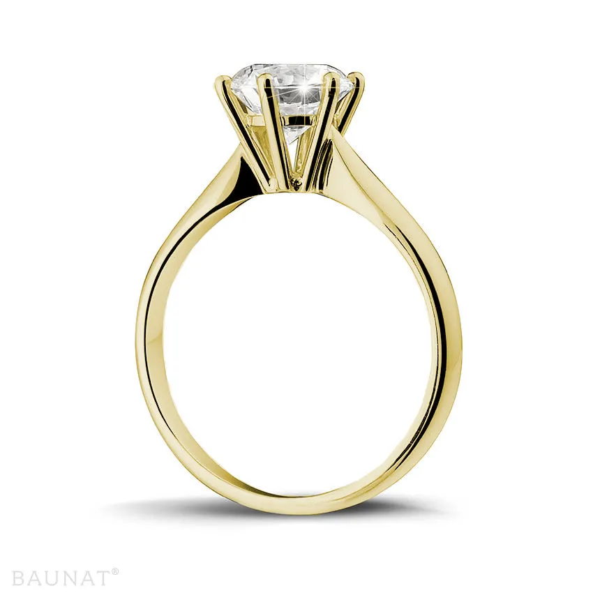 1.50 quilates anillo solitario diamante en oro amarillo 