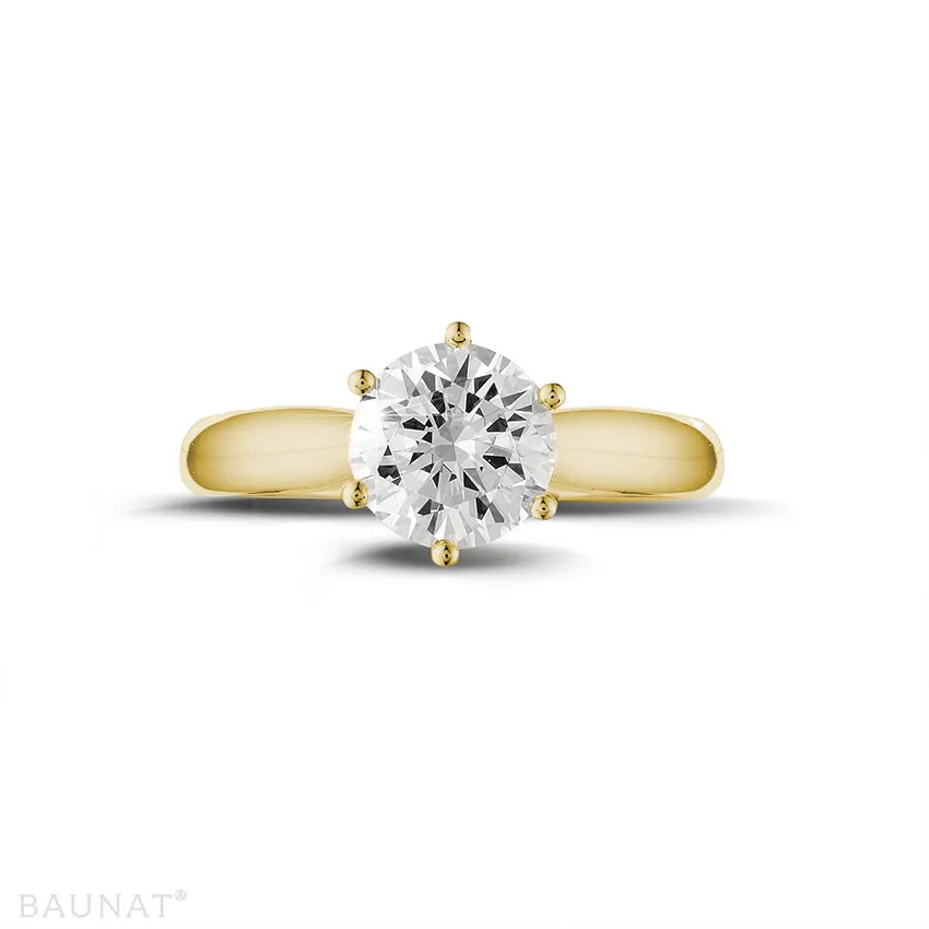 1.50 quilates anillo solitario diamante en oro amarillo 