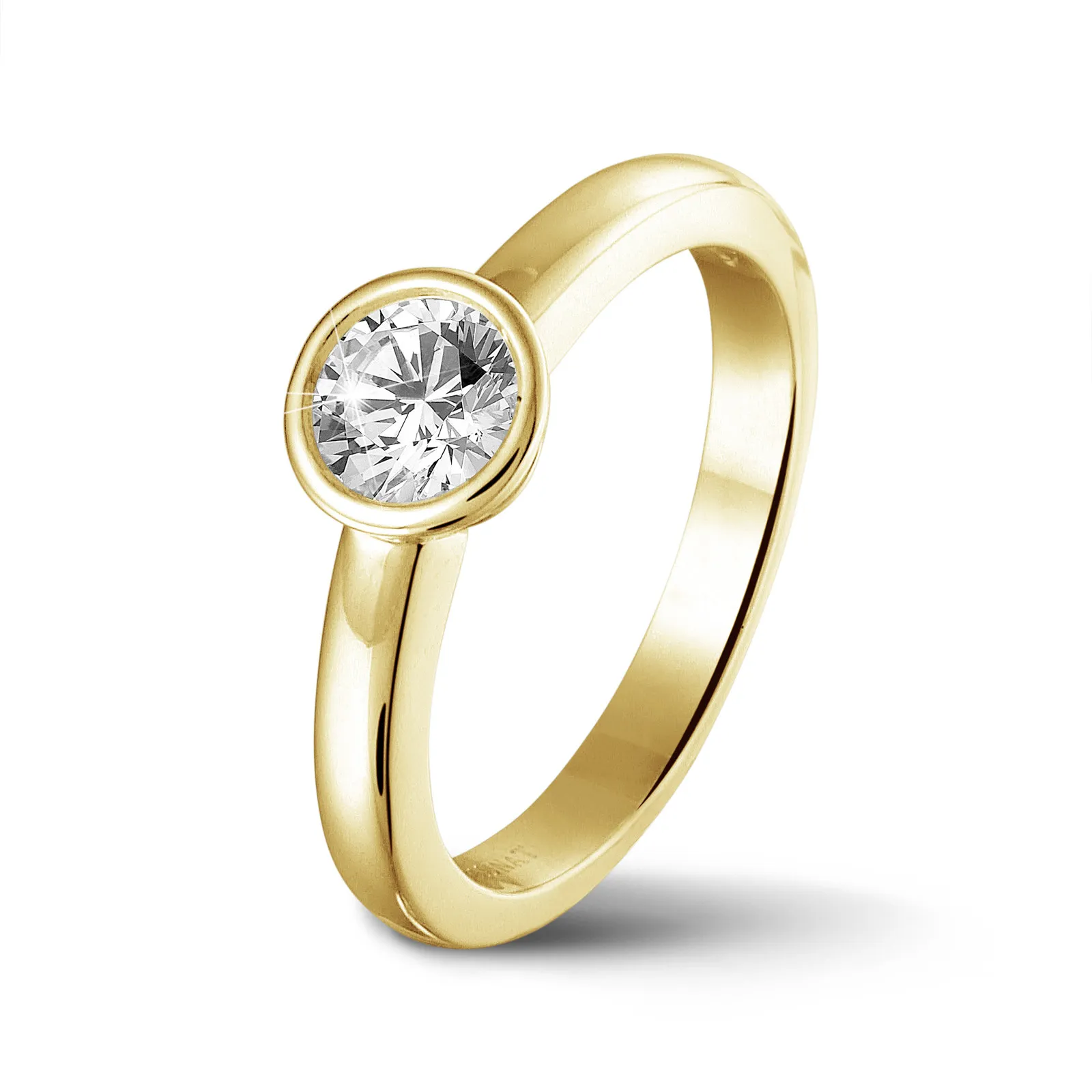 1.50 quilates anillo solitario en oro amarillo con un diamante redondo 