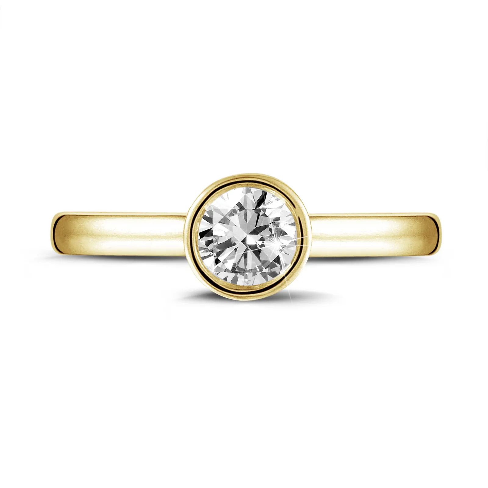 1.50 quilates anillo solitario en oro amarillo con un diamante redondo 