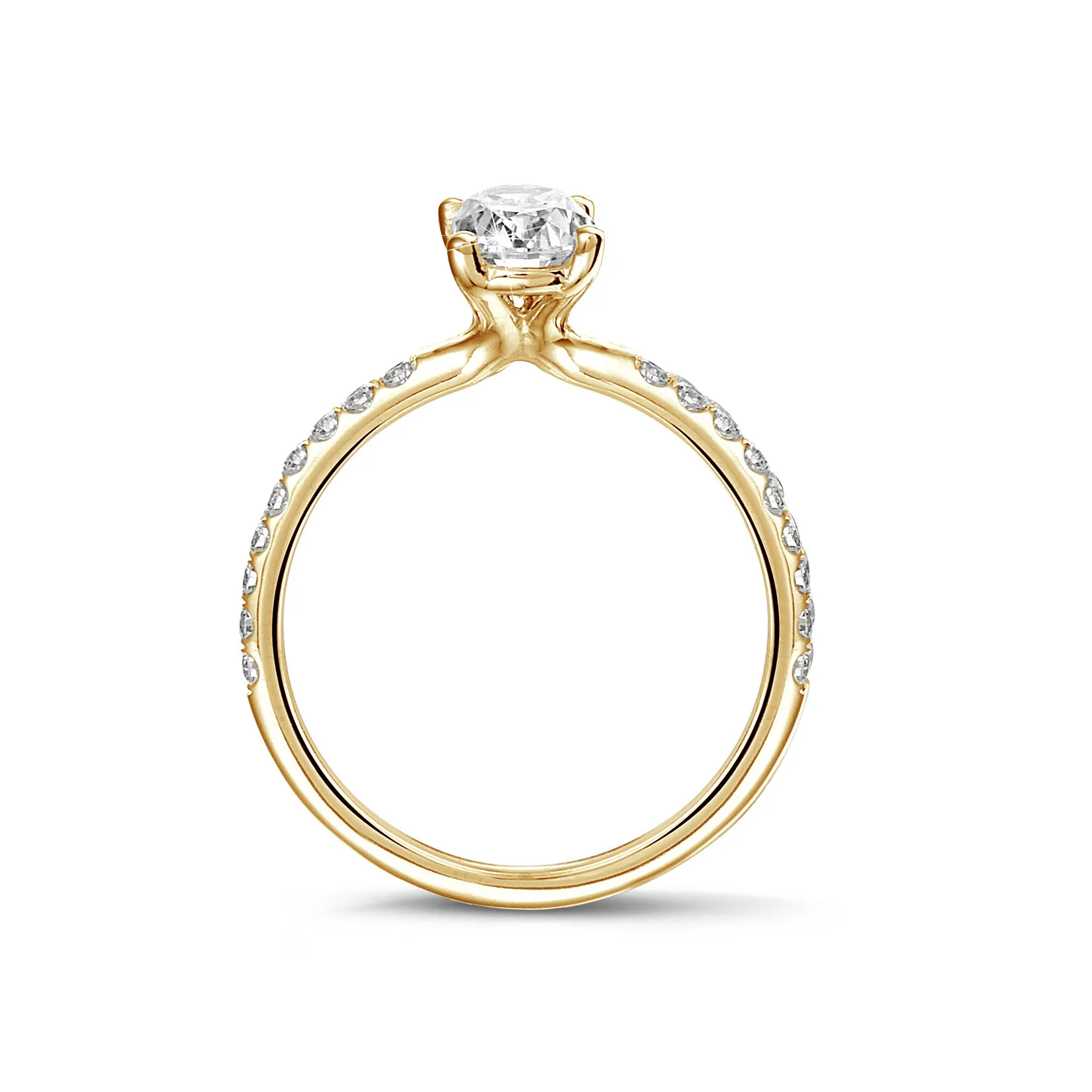2.00 quilates anillo solitario en oro amarillo con diamante ovalado 