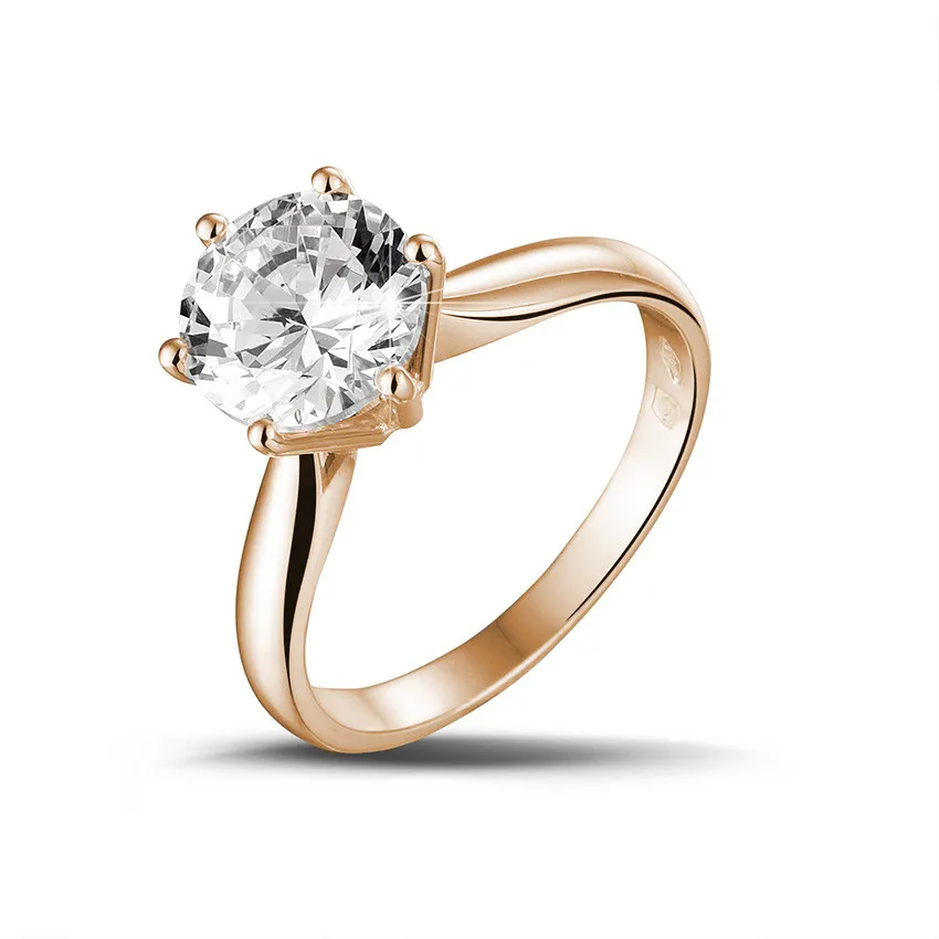 2.50 quilates anillo solitario diamante en oro rojo 