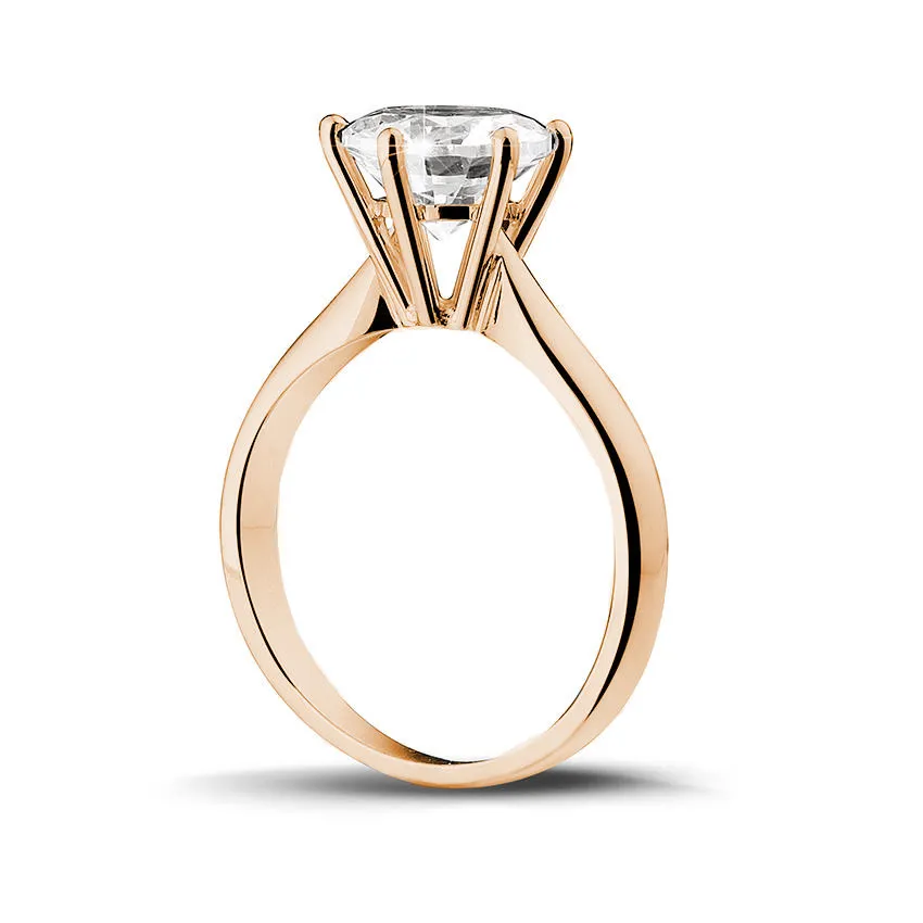 2.50 quilates anillo solitario diamante en oro rojo 