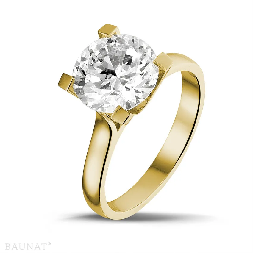 3.00 quilates anillo solitario diamante en oro amarillo 