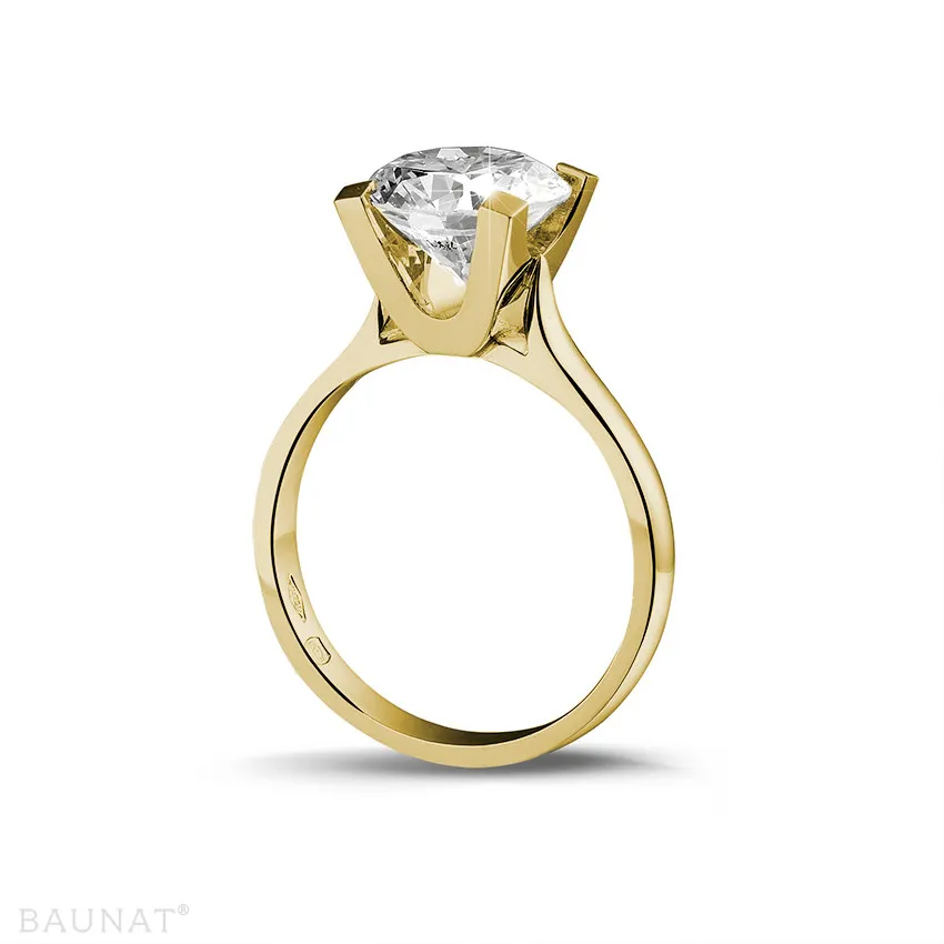 3.00 quilates anillo solitario diamante en oro amarillo 