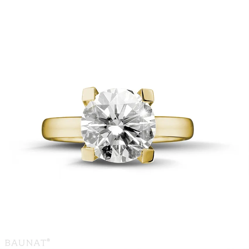 3.00 quilates anillo solitario diamante en oro amarillo 
