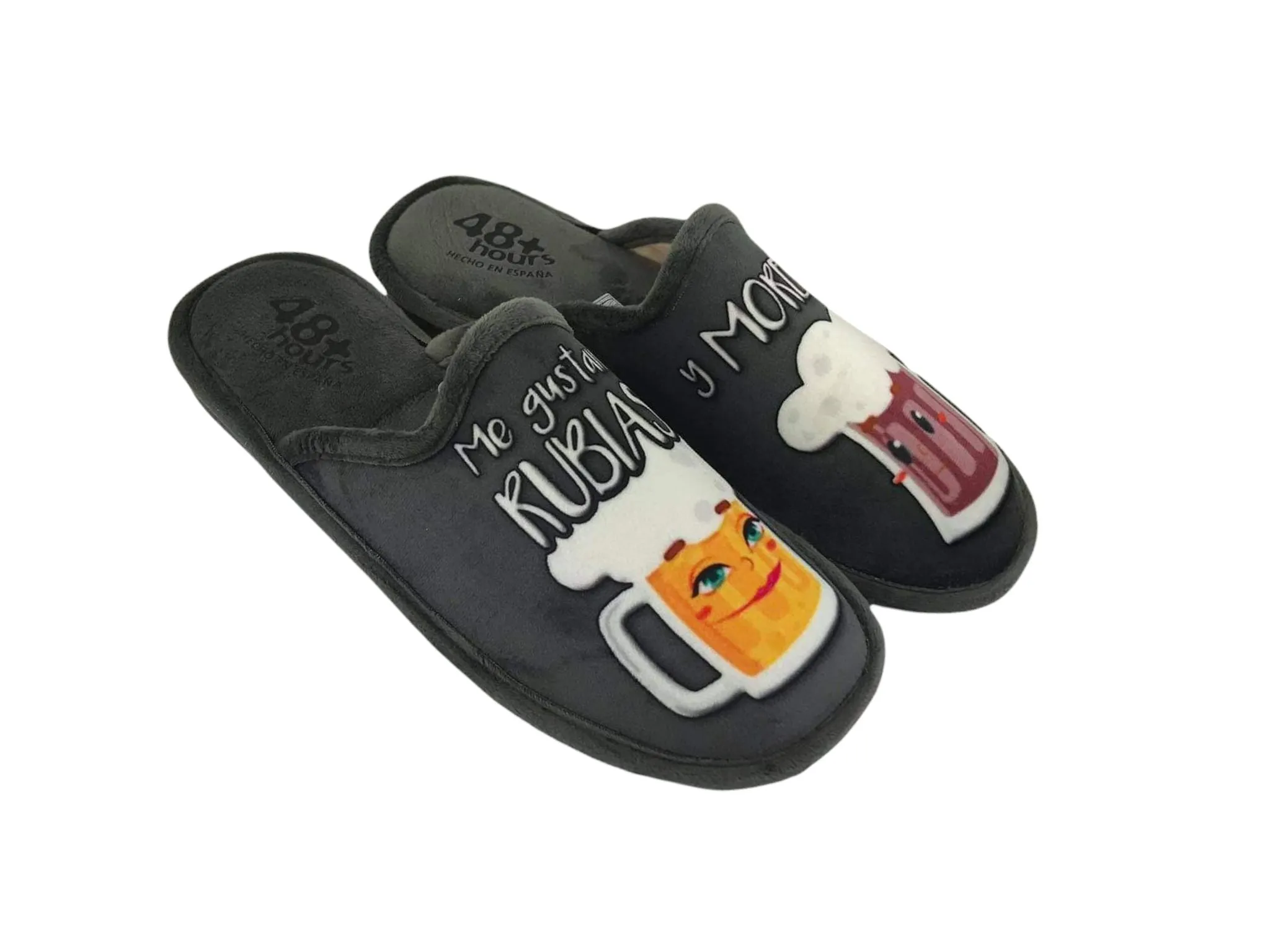 48Hours | Zapatillas casa descalzas divertidas hombre gris Rubias y Morenas gris