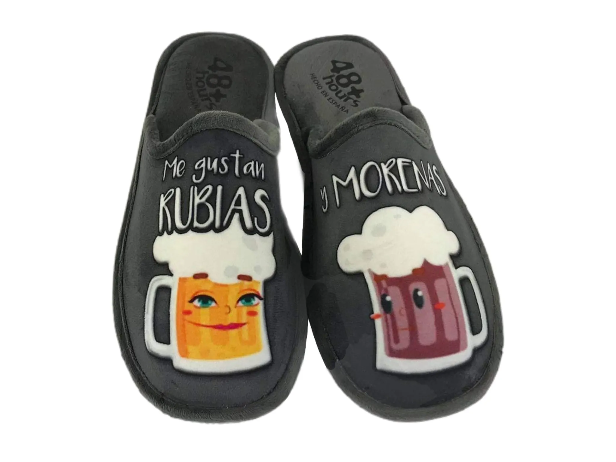 48Hours | Zapatillas casa descalzas divertidas hombre gris Rubias y Morenas gris