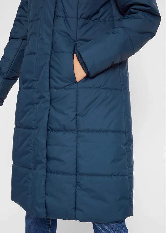 Abrigo acolchado con capucha desmontable Azul marino
