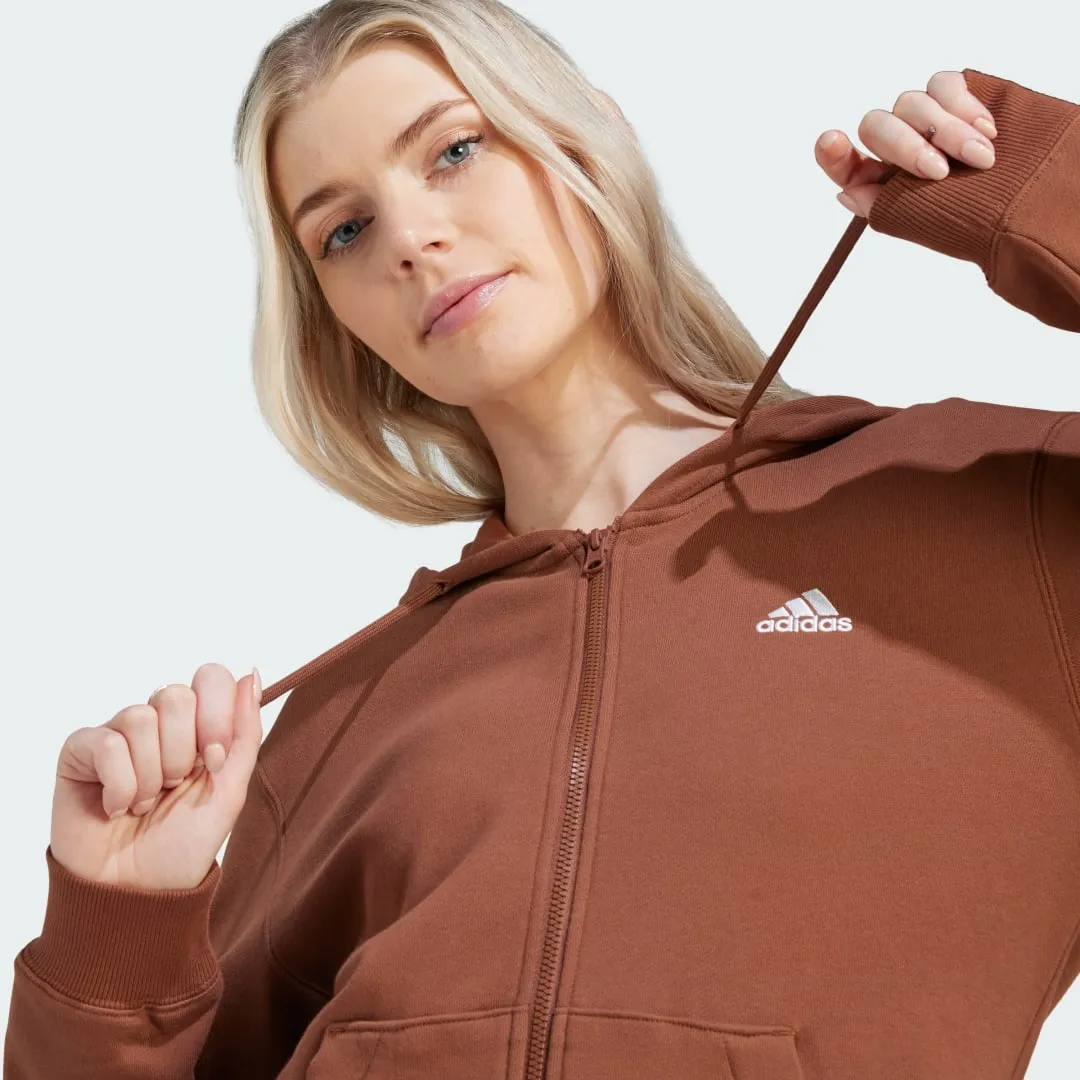 ADIDAS PERFORMANCE SPORTSWEAR ESSENTIALS LINEAR FULLZIP FRENCH TERRY HOODIE