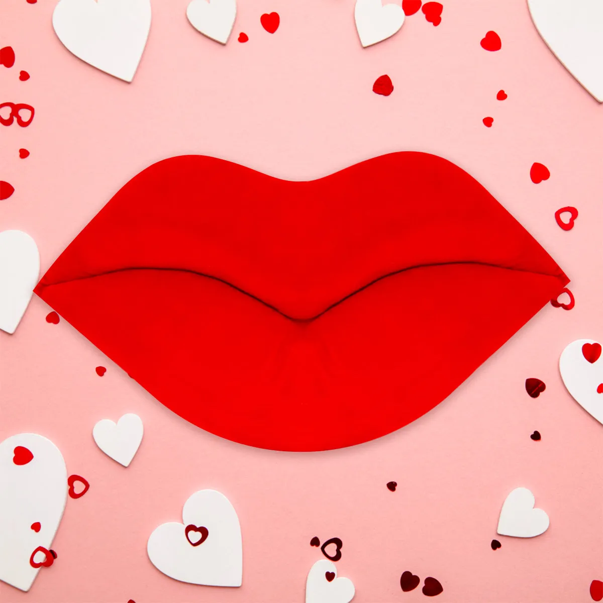 Almohada con Diseo de Labios, color Rojo