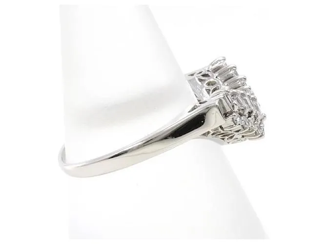 & Other Stories Anillo de diamante de platino PT900 11.5 en excelente estado Plata 