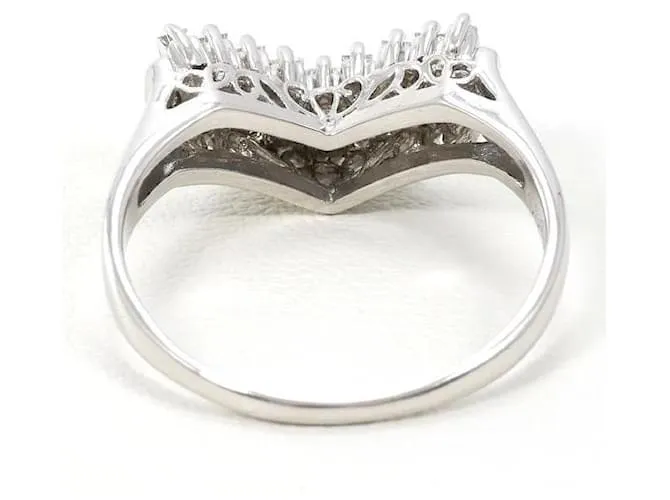 & Other Stories Anillo de diamante de platino PT900 11.5 en excelente estado Plata 