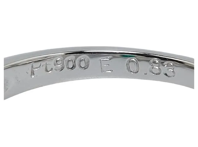 & Other Stories Anillo de platino Pt900 con esmeralda de 0.83 ct y diamante de 0.20 ct en excelente estado Plata 