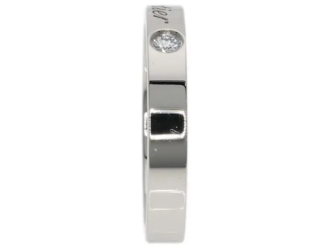 Anillo de platino con diamante 2P grabado Cartier 