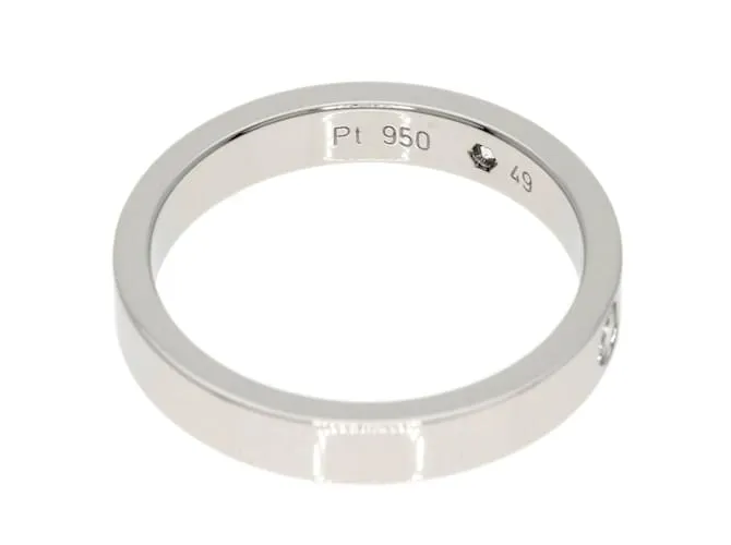 Anillo de platino con diamante 2P grabado Cartier 