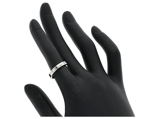 Anillo de platino con diamante 2P grabado Cartier 