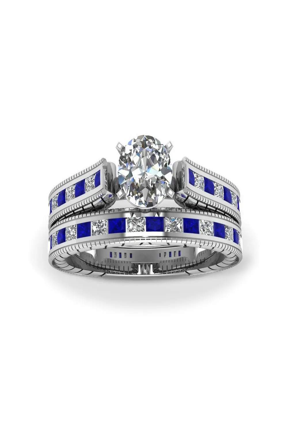 Anillo de zafiro azul