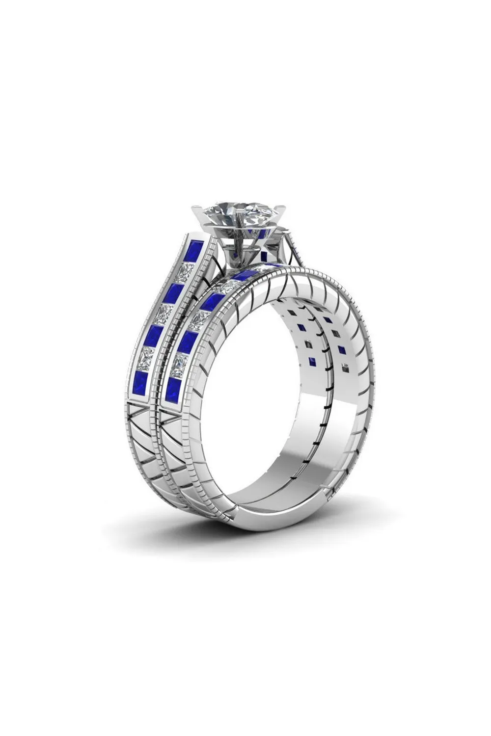 Anillo de zafiro azul
