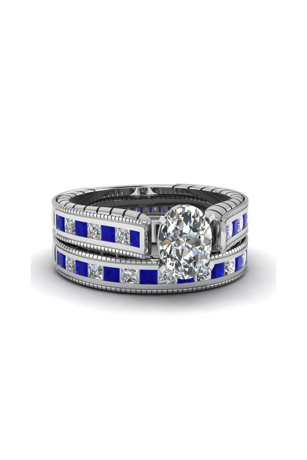 Anillo de zafiro azul